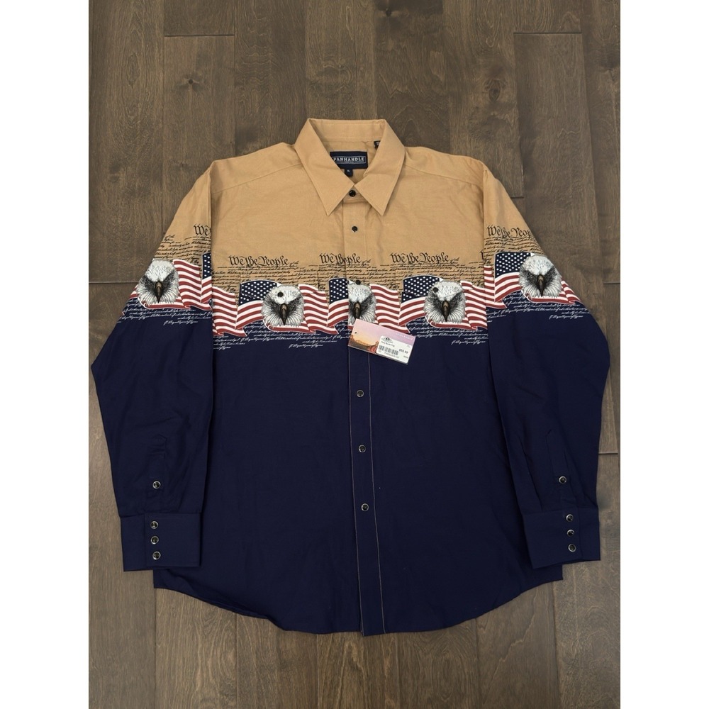 NWT Panhandle Mens Western Pearl Snap Western We The People USA Shirt Size XL